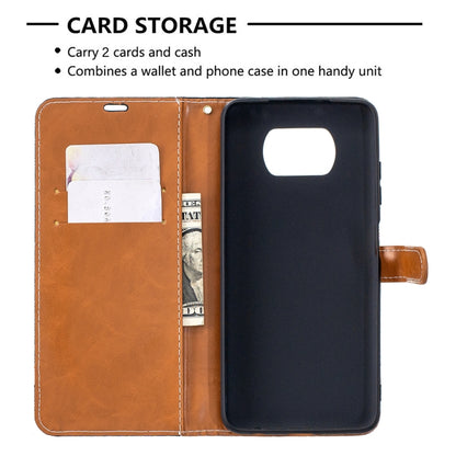 Color Matching Denim Texture Leather Case with Holder & Card Slots & Wallet & Lanyard, For Xiaomi Mi Poco X3