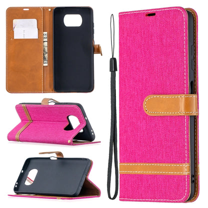 Color Matching Denim Texture Leather Case with Holder & Card Slots & Wallet & Lanyard, For Xiaomi Mi Poco X3