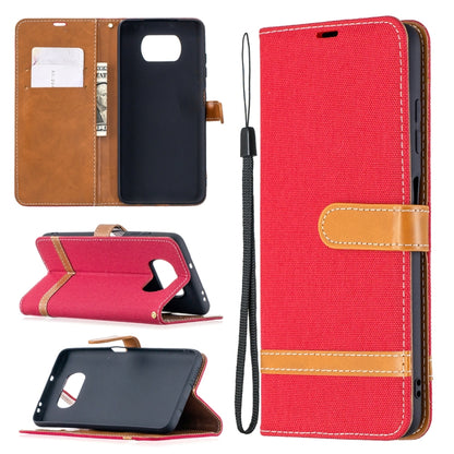 Color Matching Denim Texture Leather Case with Holder & Card Slots & Wallet & Lanyard, For Xiaomi Mi Poco X3