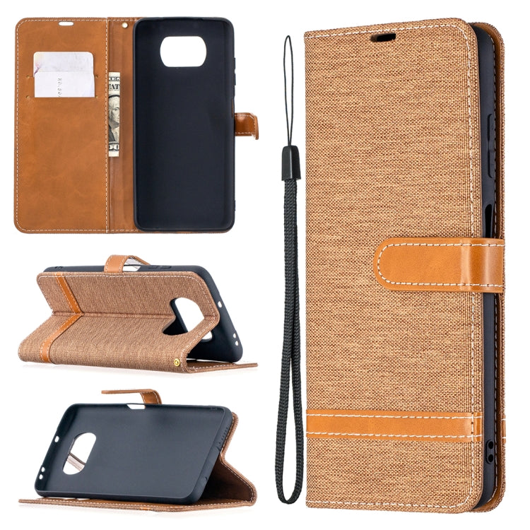 Color Matching Denim Texture Leather Case with Holder & Card Slots & Wallet & Lanyard, For Xiaomi Mi Poco X3