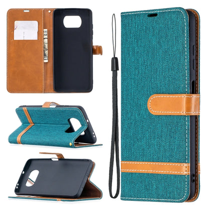 Color Matching Denim Texture Leather Case with Holder & Card Slots & Wallet & Lanyard, For Xiaomi Mi Poco X3