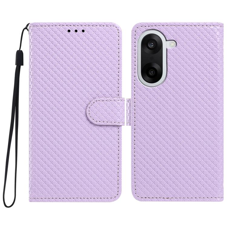 Mirrored Buckle Vegan Leather Phone Case with Small Black Cord, For OnePlus Nord CE5 5G Global, For OnePlus Ace 5