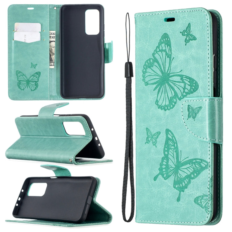 Two Butterflies Embossing Pattern Horizontal Flip Leather Case with Holder & Card Slot & Wallet & Lanyard, For Xiaomi Mi 10T 5G, For Xiaomi Mi 10T Lite 5G, For Xiaomi Poco X3, For Nokia 2.4