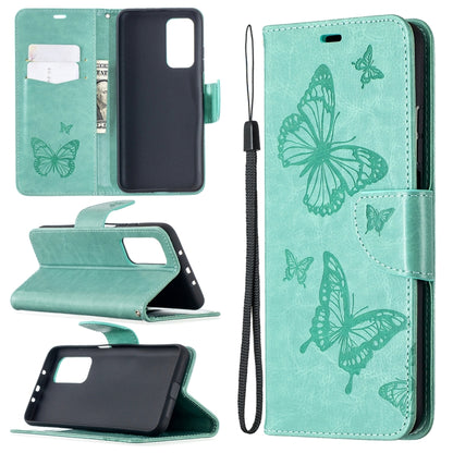 Two Butterflies Embossing Pattern Horizontal Flip Leather Case with Holder & Card Slot & Wallet & Lanyard, For Xiaomi Mi 10T 5G, For Xiaomi Mi 10T Lite 5G, For Xiaomi Poco X3, For Nokia 2.4