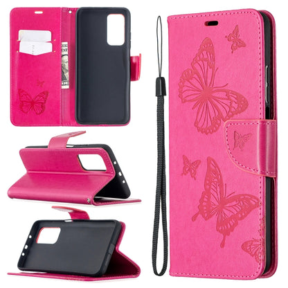 Two Butterflies Embossing Pattern Horizontal Flip Leather Case with Holder & Card Slot & Wallet & Lanyard, For Xiaomi Mi 10T 5G, For Xiaomi Mi 10T Lite 5G, For Xiaomi Poco X3, For Nokia 2.4