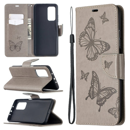 Two Butterflies Embossing Pattern Horizontal Flip Leather Case with Holder & Card Slot & Wallet & Lanyard, For Xiaomi Mi 10T 5G, For Xiaomi Mi 10T Lite 5G, For Xiaomi Poco X3, For Nokia 2.4