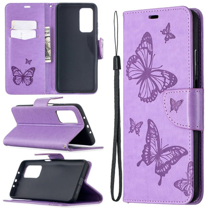 Two Butterflies Embossing Pattern Horizontal Flip Leather Case with Holder & Card Slot & Wallet & Lanyard, For Xiaomi Mi 10T 5G, For Xiaomi Mi 10T Lite 5G, For Xiaomi Poco X3, For Nokia 2.4