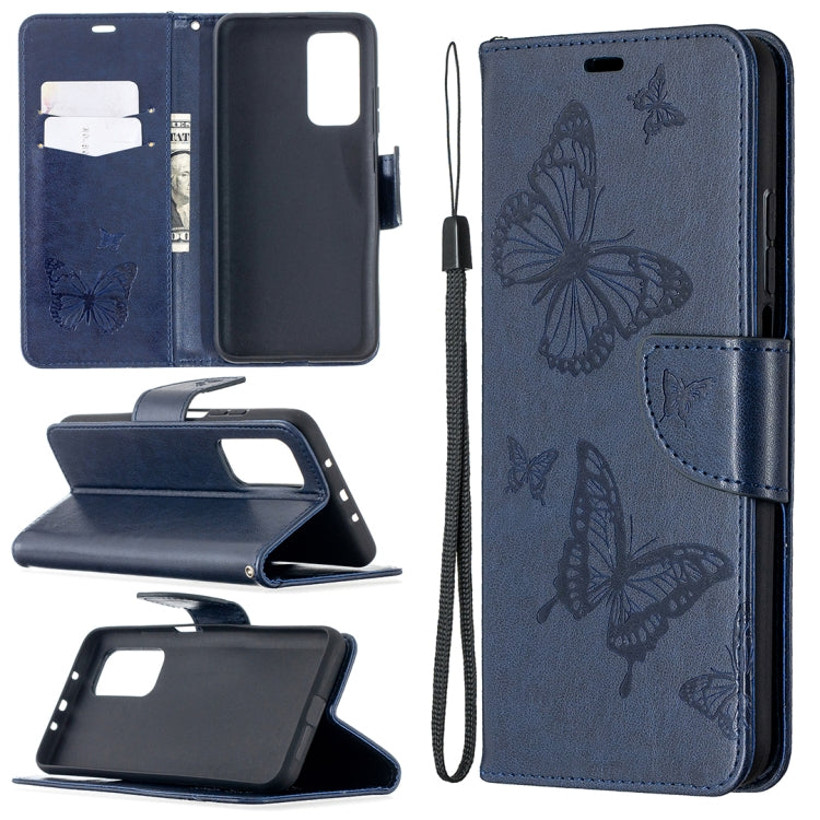 Two Butterflies Embossing Pattern Horizontal Flip Leather Case with Holder & Card Slot & Wallet & Lanyard, For Xiaomi Mi 10T 5G, For Xiaomi Mi 10T Lite 5G, For Xiaomi Poco X3, For Nokia 2.4