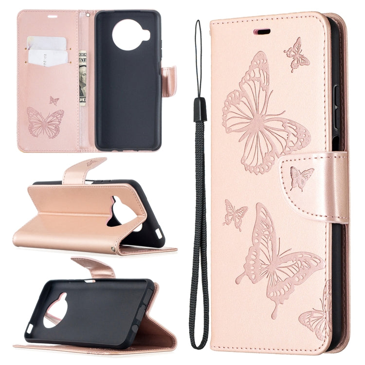 Two Butterflies Embossing Pattern Horizontal Flip Leather Case with Holder & Card Slot & Wallet & Lanyard, For Xiaomi Mi 10T 5G, For Xiaomi Mi 10T Lite 5G, For Xiaomi Poco X3, For Nokia 2.4