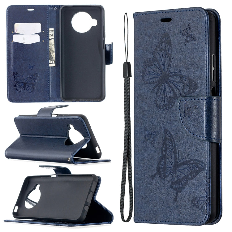 Two Butterflies Embossing Pattern Horizontal Flip Leather Case with Holder & Card Slot & Wallet & Lanyard, For Xiaomi Mi 10T 5G, For Xiaomi Mi 10T Lite 5G, For Xiaomi Poco X3, For Nokia 2.4