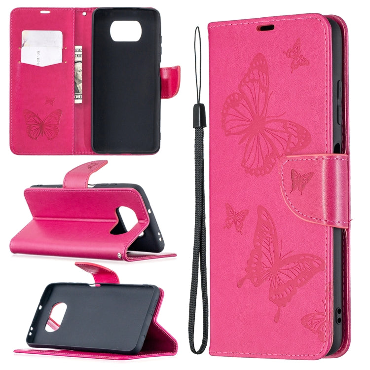 Two Butterflies Embossing Pattern Horizontal Flip Leather Case with Holder & Card Slot & Wallet & Lanyard, For Xiaomi Mi 10T 5G, For Xiaomi Mi 10T Lite 5G, For Xiaomi Poco X3, For Nokia 2.4