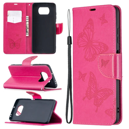 Two Butterflies Embossing Pattern Horizontal Flip Leather Case with Holder & Card Slot & Wallet & Lanyard, For Xiaomi Mi 10T 5G, For Xiaomi Mi 10T Lite 5G, For Xiaomi Poco X3, For Nokia 2.4