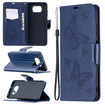 Two Butterflies Embossing Pattern Horizontal Flip Leather Case with Holder & Card Slot & Wallet & Lanyard, For Xiaomi Mi 10T 5G, For Xiaomi Mi 10T Lite 5G, For Xiaomi Poco X3, For Nokia 2.4