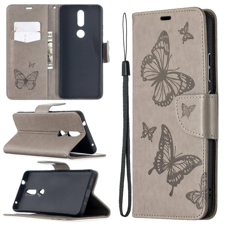 Two Butterflies Embossing Pattern Horizontal Flip Leather Case with Holder & Card Slot & Wallet & Lanyard, For Xiaomi Mi 10T 5G, For Xiaomi Mi 10T Lite 5G, For Xiaomi Poco X3, For Nokia 2.4