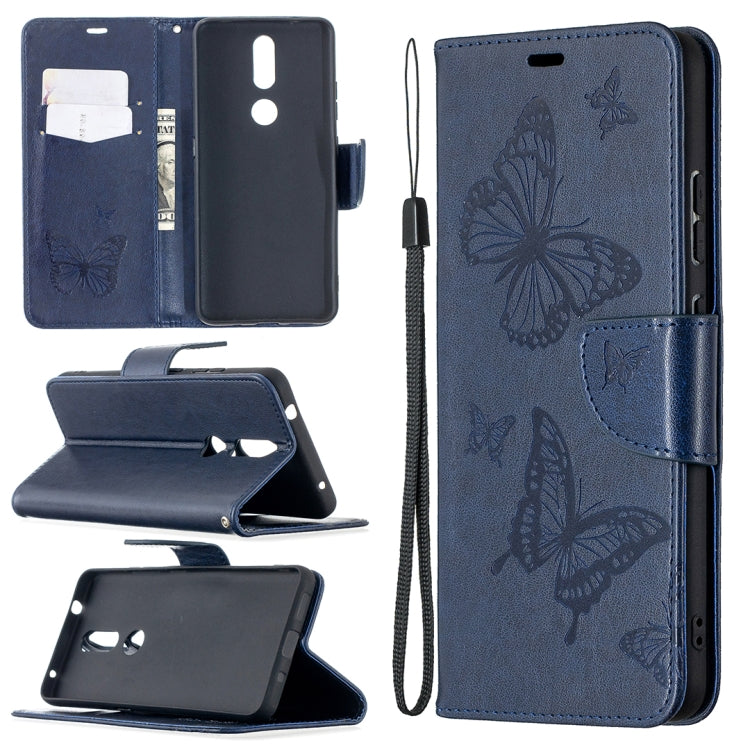 Two Butterflies Embossing Pattern Horizontal Flip Leather Case with Holder & Card Slot & Wallet & Lanyard, For Xiaomi Mi 10T 5G, For Xiaomi Mi 10T Lite 5G, For Xiaomi Poco X3, For Nokia 2.4