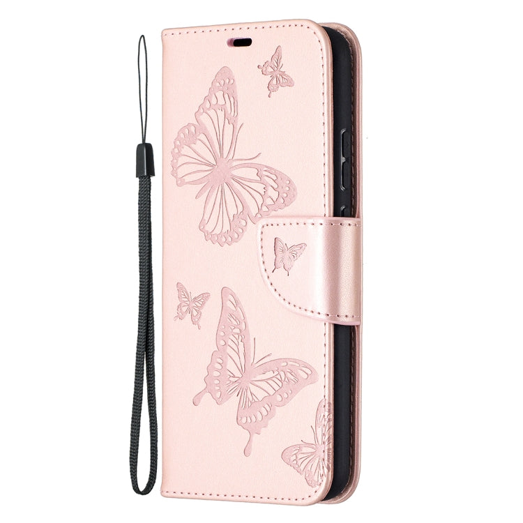 Two Butterflies Embossing Pattern Horizontal Flip Leather Case with Holder & Card Slot & Wallet & Lanyard, For Nokia 3.4