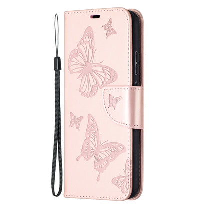 Two Butterflies Embossing Pattern Horizontal Flip Leather Case with Holder & Card Slot & Wallet & Lanyard, For Nokia 3.4
