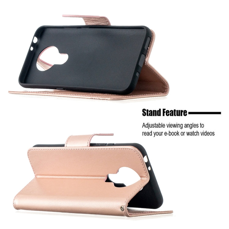Two Butterflies Embossing Pattern Horizontal Flip Leather Case with Holder & Card Slot & Wallet & Lanyard, For Nokia 3.4