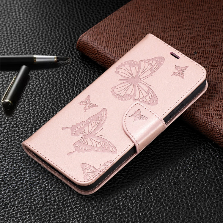 Two Butterflies Embossing Pattern Horizontal Flip Leather Case with Holder & Card Slot & Wallet & Lanyard, For Nokia 3.4