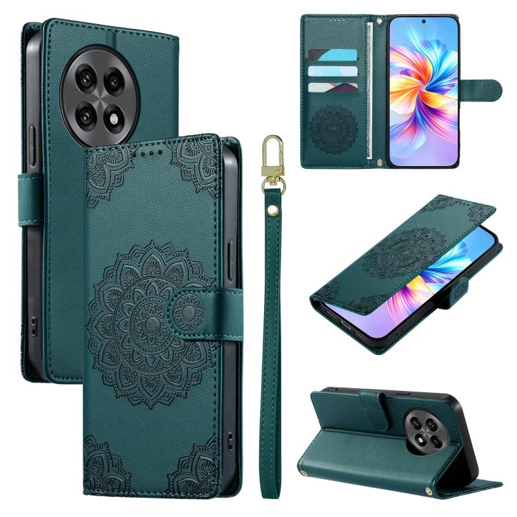 Totem Embossed Magnetic Closure Vegan Leather Phone Case with Strap, For OnePlus 15, For OnePlus 13R, For OnePlus Nord CE 4 Lite