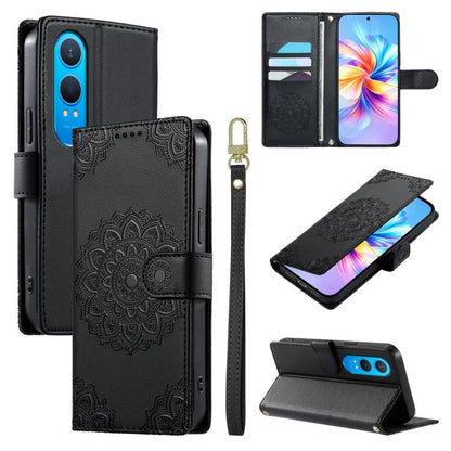Totem Embossed Magnetic Closure Vegan Leather Phone Case with Strap, For OnePlus 15, For OnePlus 13R, For OnePlus Nord CE 4 Lite