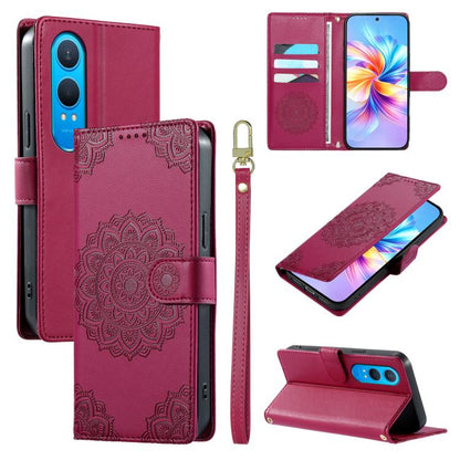 Totem Embossed Magnetic Closure Vegan Leather Phone Case with Strap, For OnePlus 15, For OnePlus 13R, For OnePlus Nord CE 4 Lite