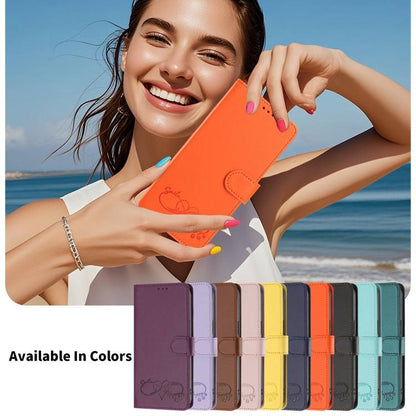 Happy Heart Pattern Magnetic Closure Vegan Leather Phone Case with Wrist Strap, For OnePlus Turbo 6X Pro 5G, For OnePlus Nord CE6 Lite