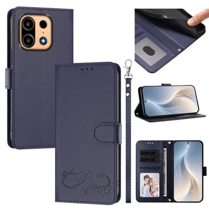 Happy Heart Pattern Magnetic Closure Vegan Leather Phone Case with Wrist Strap, For OnePlus Turbo 6X Pro 5G, For OnePlus Nord CE6 Lite
