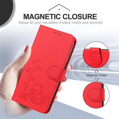 YX0014 Cat Watering Tree Buckle Vegan Leather Phone Case with Lanyard, For OnePlus 13, For OnePlus Nord 4
