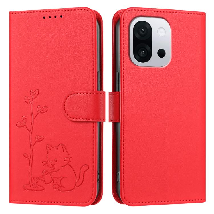 YX0014 Cat Watering Tree Buckle Vegan Leather Phone Case with Lanyard, For OnePlus 13T 5G, For OnePlus Ace 5