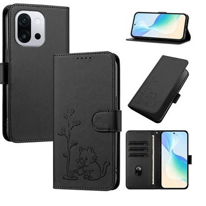 YX0014 Cat Watering Tree Buckle Vegan Leather Phone Case with Lanyard, For OnePlus 13T 5G, For OnePlus Ace 5
