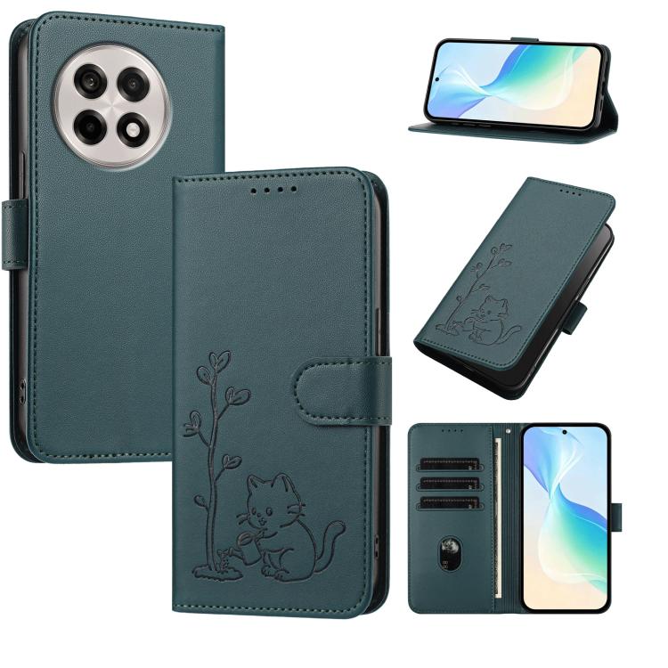 YX0014 Cat Watering Tree Buckle Vegan Leather Phone Case with Lanyard, For OnePlus 13T 5G, For OnePlus Ace 5