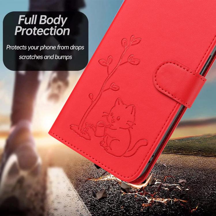 YX0014 Cat Watering Tree Buckle Vegan Leather Phone Case with Lanyard, For OnePlus Nord 3, For OnePlus 11