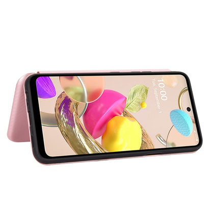 Carbon Fiber Texture Magnetic Horizontal Flip TPU + PC + PU Leather Case with Card Slot, For LG K42, For OPPO Realme V5 / Realme Q2, For Wiko View5 Plus, For Huawei P Smart 2021 / Y7A