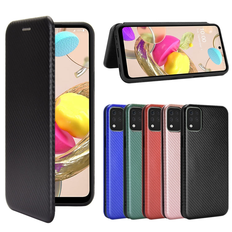 Carbon Fiber Texture Magnetic Horizontal Flip TPU + PC + PU Leather Case with Card Slot, For LG K42, For OPPO Realme V5 / Realme Q2, For Wiko View5 Plus, For Huawei P Smart 2021 / Y7A