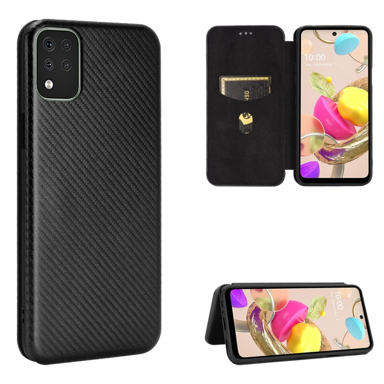Carbon Fiber Texture Magnetic Horizontal Flip TPU + PC + PU Leather Case with Card Slot, For LG K42, For OPPO Realme V5 / Realme Q2, For Wiko View5 Plus, For Huawei P Smart 2021 / Y7A