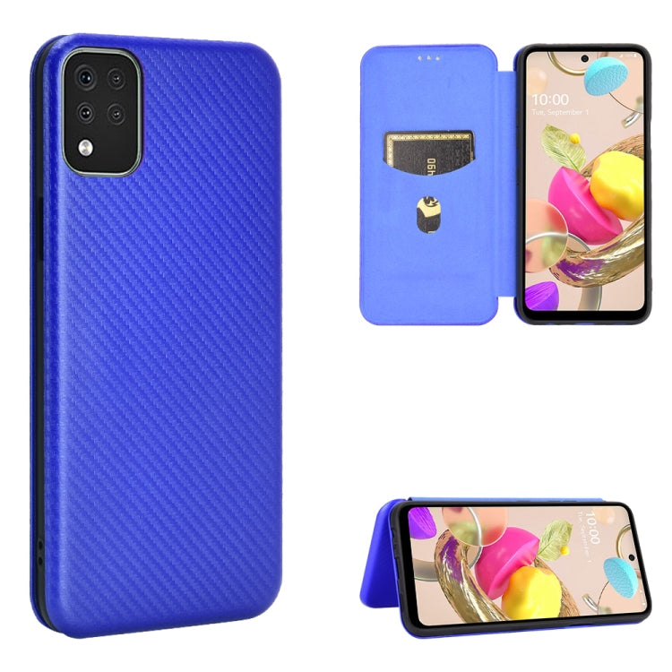 Carbon Fiber Texture Magnetic Horizontal Flip TPU + PC + PU Leather Case with Card Slot, For LG K42, For OPPO Realme V5 / Realme Q2, For Wiko View5 Plus, For Huawei P Smart 2021 / Y7A