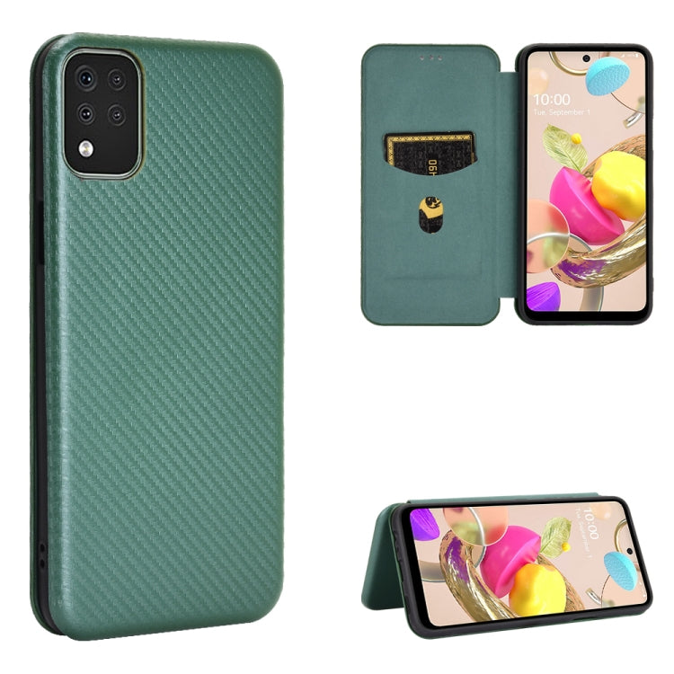 Carbon Fiber Texture Magnetic Horizontal Flip TPU + PC + PU Leather Case with Card Slot, For LG K42, For OPPO Realme V5 / Realme Q2, For Wiko View5 Plus, For Huawei P Smart 2021 / Y7A