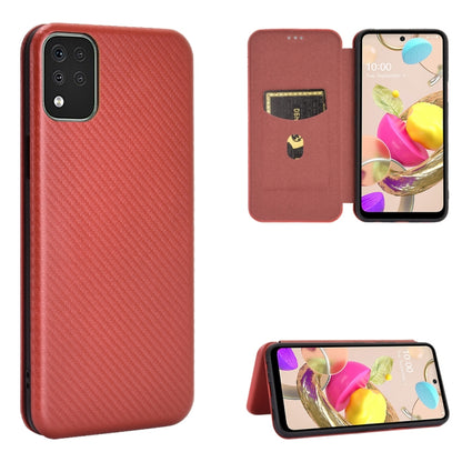 Carbon Fiber Texture Magnetic Horizontal Flip TPU + PC + PU Leather Case with Card Slot, For LG K42, For OPPO Realme V5 / Realme Q2, For Wiko View5 Plus, For Huawei P Smart 2021 / Y7A