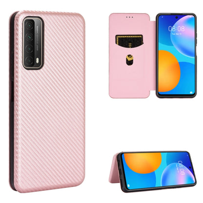 Carbon Fiber Texture Magnetic Horizontal Flip TPU + PC + PU Leather Case with Card Slot, For LG K42, For OPPO Realme V5 / Realme Q2, For Wiko View5 Plus, For Huawei P Smart 2021 / Y7A