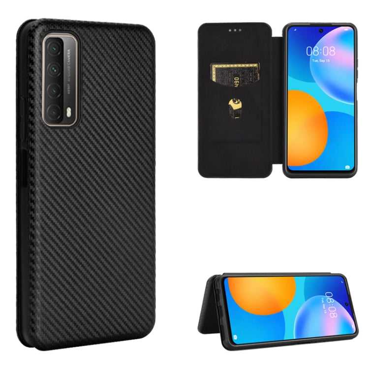 Carbon Fiber Texture Magnetic Horizontal Flip TPU + PC + PU Leather Case with Card Slot, For LG K42, For OPPO Realme V5 / Realme Q2, For Wiko View5 Plus, For Huawei P Smart 2021 / Y7A