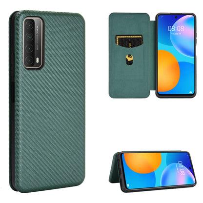 Carbon Fiber Texture Magnetic Horizontal Flip TPU + PC + PU Leather Case with Card Slot, For LG K42, For OPPO Realme V5 / Realme Q2, For Wiko View5 Plus, For Huawei P Smart 2021 / Y7A