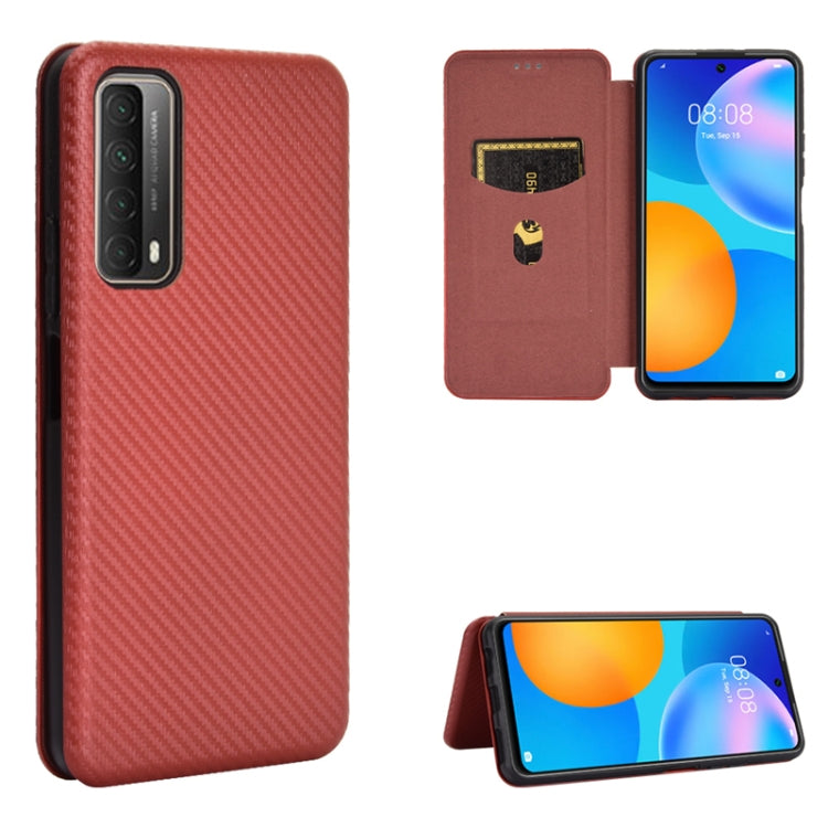 Carbon Fiber Texture Magnetic Horizontal Flip TPU + PC + PU Leather Case with Card Slot, For LG K42, For OPPO Realme V5 / Realme Q2, For Wiko View5 Plus, For Huawei P Smart 2021 / Y7A