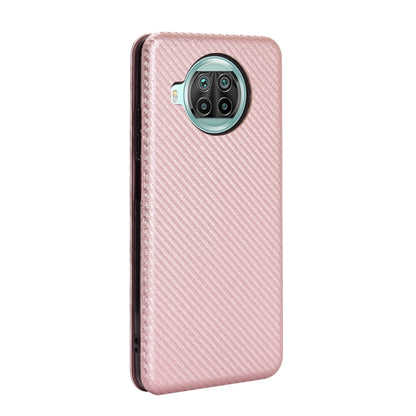 Carbon Fiber Texture Magnetic Horizontal Flip TPU + PC + PU Leather Case with Card Slot, For Xiaomi Mi 10T Lite