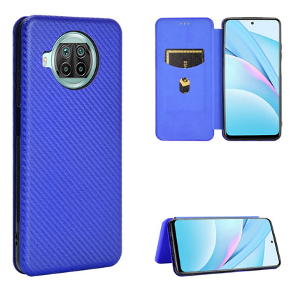 Carbon Fiber Texture Magnetic Horizontal Flip TPU + PC + PU Leather Case with Card Slot, For Xiaomi Mi 10T Lite