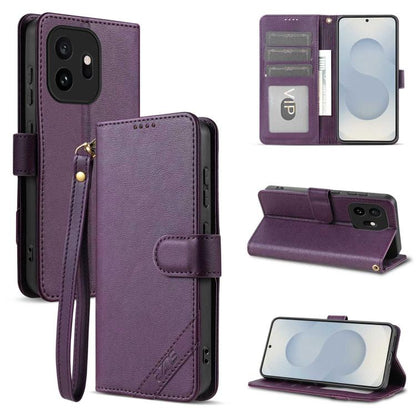 AZNS A2 Series Tri-Card Wallet RFID Vegan Leather Phone Case with Strap, For OnePlus Turbo 6/Nord 6 5G, For OnePlus 15T, For OnePlus 15