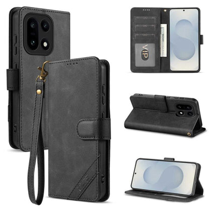 AZNS A2 Series Tri-Card Wallet RFID Vegan Leather Phone Case with Strap, For OnePlus Turbo 6/Nord 6 5G, For OnePlus 15T, For OnePlus 15