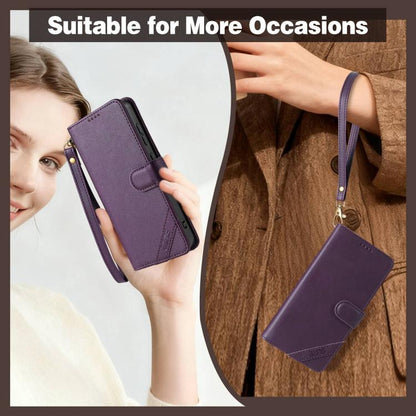 AZNS A2 Series Tri-Card Wallet RFID Vegan Leather Phone Case with Strap, For OnePlus Turbo 6/Nord 6 5G, For OnePlus 15T, For OnePlus 15
