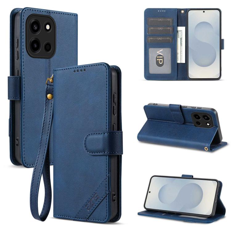 AZNS A2 Series Tri-Card Wallet RFID Vegan Leather Phone Case with Strap, For OnePlus Turbo 6/Nord 6 5G, For OnePlus 15T, For OnePlus 15