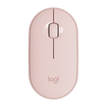 Logitech Pebble Cobblestone Shape Thin 3-keys 1000DPI Mute Wireless Bluetooth Optical Mouse, Wireless Range: 10m